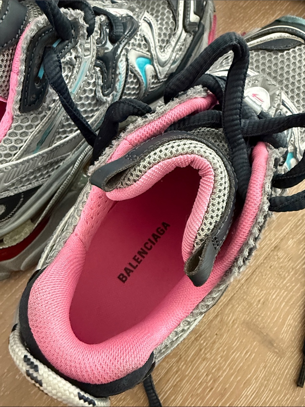 Balenciaga Grey Blue Pink Runner 2 Size 37 - Picture 6 of 7